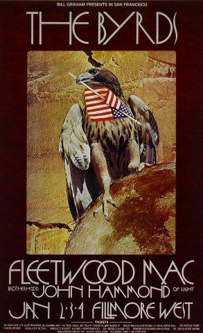 The Byrds Vintage Concert Poster from Fillmore West, Jan 2