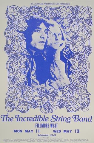 The Incredible String Band Vintage Concert Poster from Fillmore