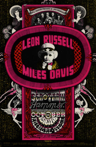 Leon Russell Vintage Concert Poster from Fillmore West, Oct 15