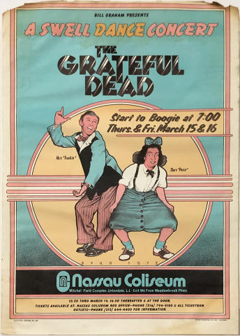 Grateful Dead Vintage Concert Poster from Nassau Coliseum, Mar 15