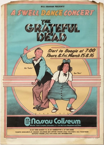 Grateful Dead Vintage Concert Poster From Nassau Coliseum Mar 15 1973 At Wolfgang S - Grateful Dead Seat Covers