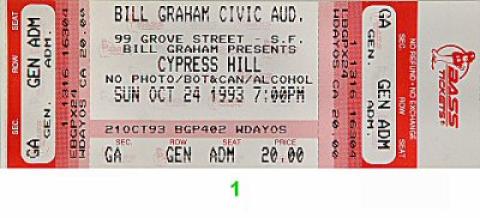 Cypress Hill Vintage Ticket