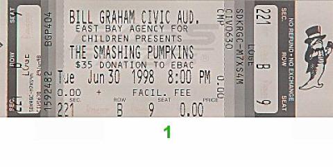 The Smashing Pumpkins Vintage Ticket