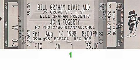 John Fogerty Vintage Ticket