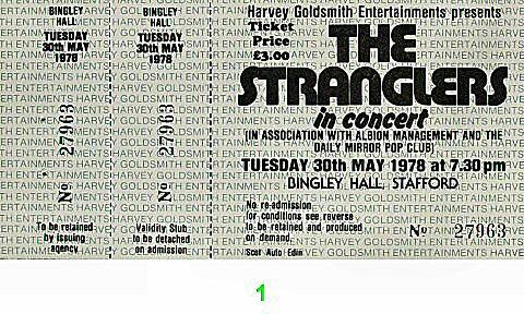 The Stranglers Vintage Ticket
