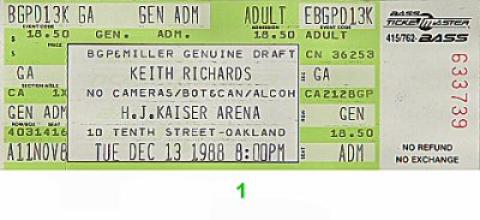 Keith Richards Vintage Ticket