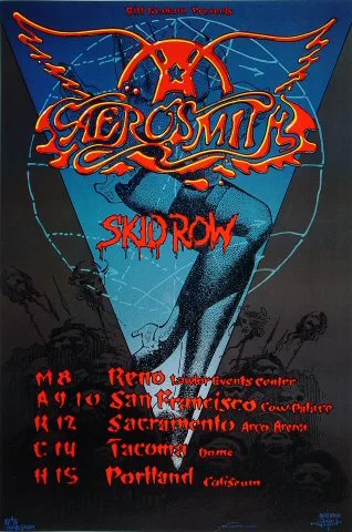 Aerosmith Vintage Concert Poster from Lawlor Events Center, Mar 8