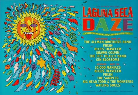 The Allman Brothers Band Vintage Concert Poster from Laguna Seca