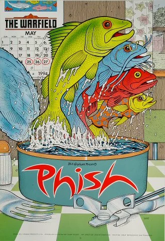 Phish Vintage Concert Poster from Warfield Theatre, May 25, 1994 