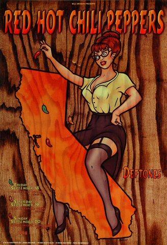 Red Hot Chili Peppers Vintage Concert Poster from Field of
