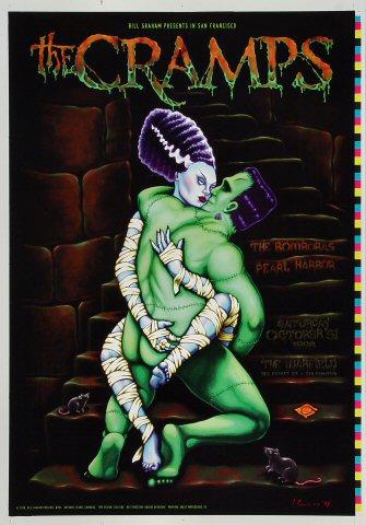 The Cramps Vintage Concert Poster from Warfield Theatre, Oct 31