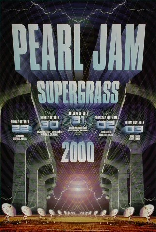 Pearl Jam Vintage Concert Poster from MGM Grand, Oct 22, 2000 at ...