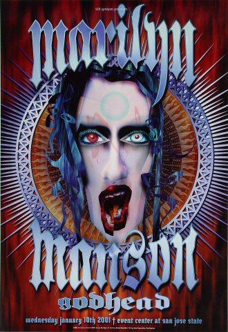 送料無料◆2025新品  Vintage Manson Marilyn Concert Wolfgang's at 1999 Poster, ミュージシャン