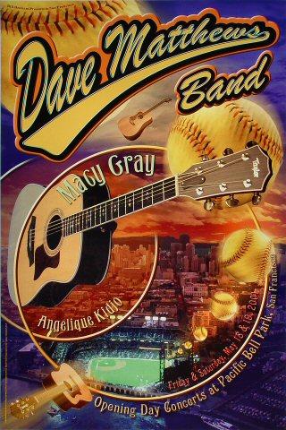 Dave Matthews Band Vintage Concert Poster from Pac Bell Park