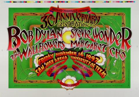 Bob Dylan Vintage Concert Poster from San Jose Arena, Nov 14, 1997