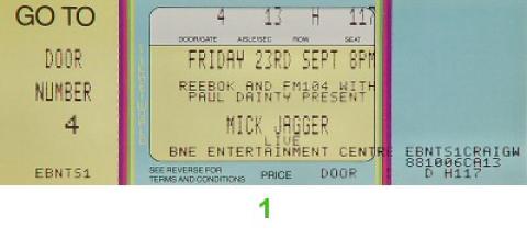 Mick Jagger Vintage Ticket
