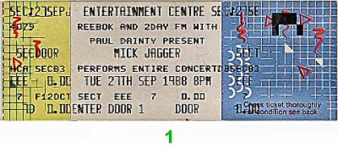 Mick Jagger Vintage Ticket