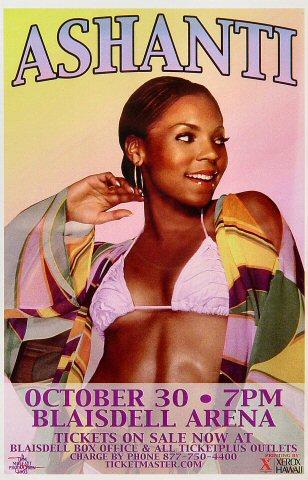 Ashanti Vintage Concert Handbill from Blaisdell Arena, Oct 30