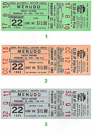 Menudo Vintage Ticket