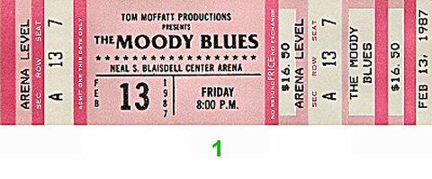 The Moody Blues Vintage Ticket
