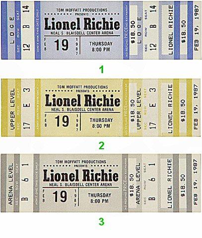 Lionel Richie Vintage Ticket