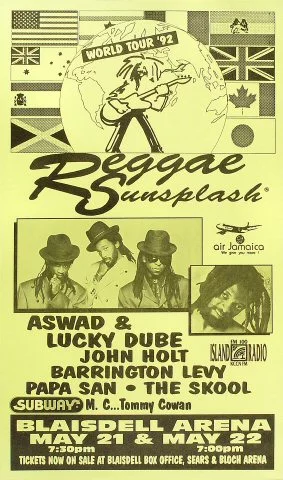 Aswad Vintage Concert Poster from Blaisdell Arena, May 21, 1992 at