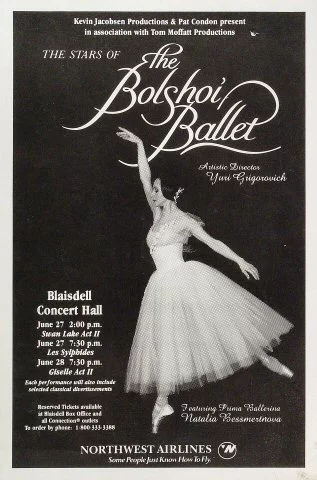 The Bolshoi Ballet Vintage Concert Poster from Blaisdell Arena 