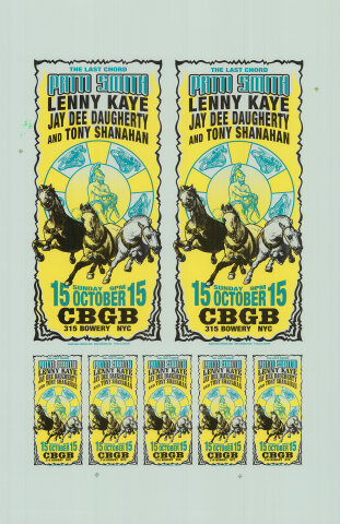 Patti Smith Vintage Concert Proof from CBGB, Oct 15, 2006 at