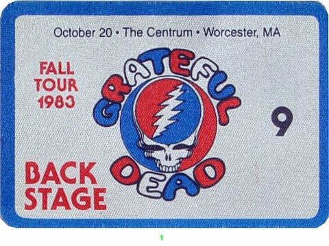 Grateful Dead Backstage Pass From Centrum Oct 19 At Wolfgang S