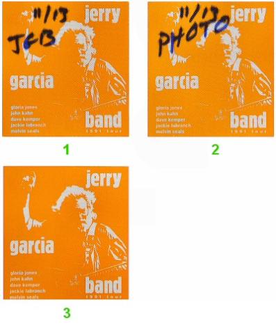 Jerry Garcia Band Backstage Pass