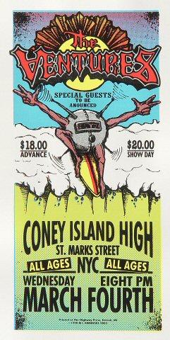 The Ventures Vintage Concert Poster from Coney Island High, Mar 4