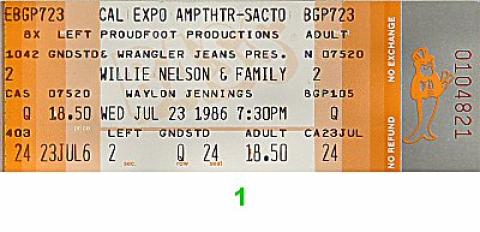 Willie Nelson and Family Vintage Ticket