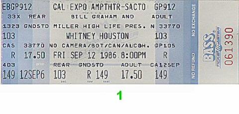 Whitney Houston Vintage Ticket