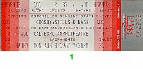 Crosby, Stills & Nash Vintage Ticket