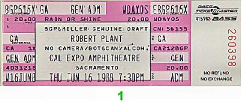 Robert Plant Vintage Ticket