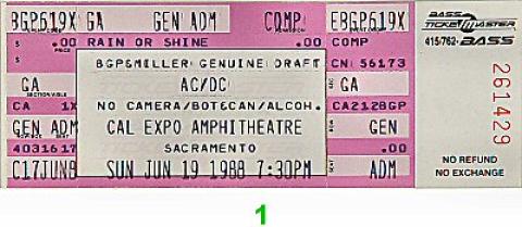 AC/DC Vintage Ticket