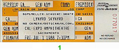 Lynyrd Skynyrd Vintage Ticket