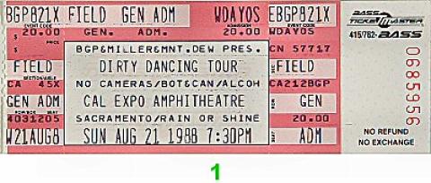 Dirty Dancing Tour Vintage Ticket