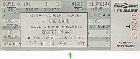 Robert Plant Vintage Ticket