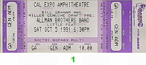 The Allman Brothers Band Vintage Ticket
