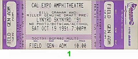 Lynyrd Skynyrd Vintage Ticket