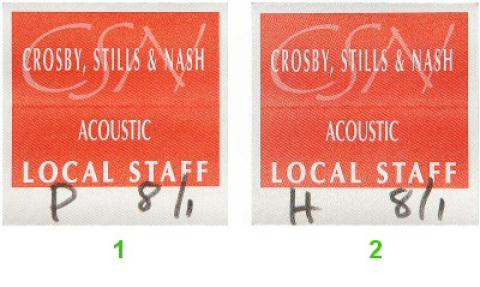Crosby, Stills & Nash Backstage Pass