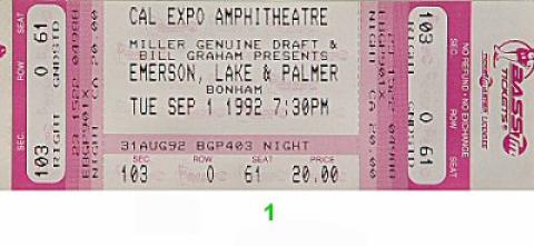 Emerson, Lake & Palmer Vintage Ticket