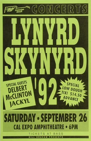 Lynyrd Skynyrd Vintage Concert Poster from Cal Expo Amphitheater