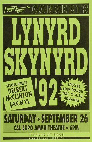 レーナードスキナード 1991 ビンテージポスター 8/31 Shoreline Lynyrd Skynyrd Vintage Concert Poster from Shoreline