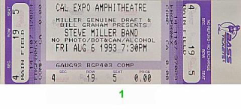 Steve Miller Band Vintage Ticket