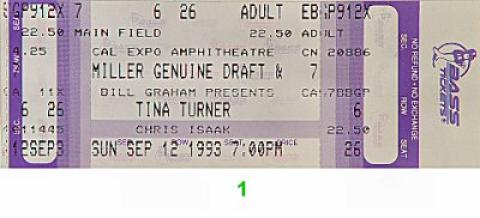 Tina Turner Vintage Ticket