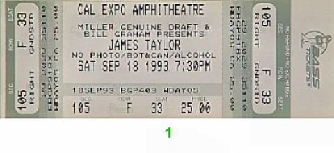 James Taylor Vintage Ticket