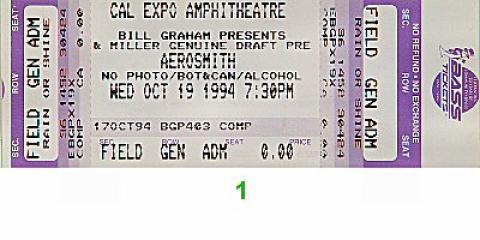 Aerosmith Vintage Ticket