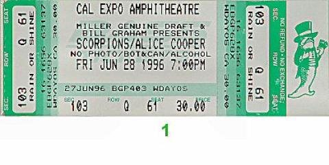 Scorpions Vintage Ticket